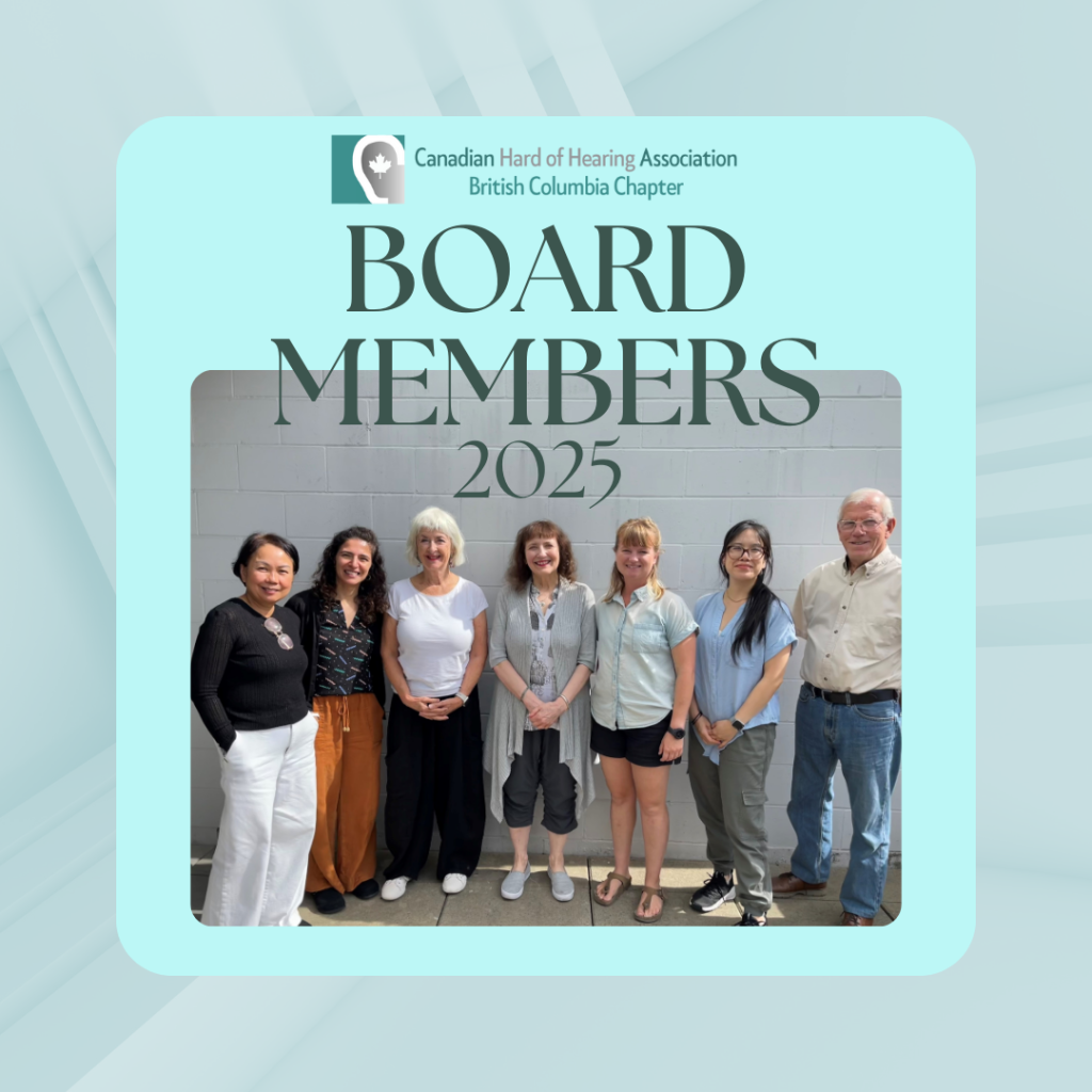 The group of CHHA BC Board Members are standing in front of a white wall.