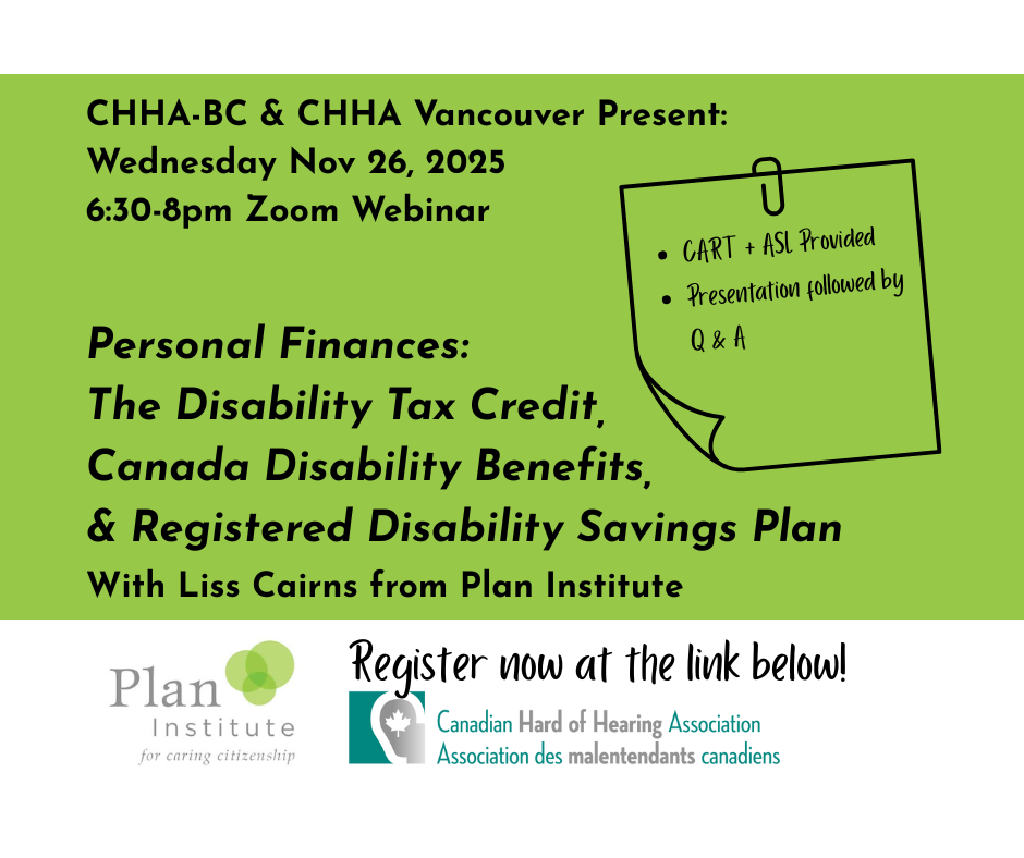 2025-11-26 Webinar Facebook Post Poster for a children's holiday puppet show. The poster features cheerful illustrations of a snowy North Pole scene with wrapped presents, a candy cane sign reading “NORTH POLE,” and colorful puppets, including a bright yellow and blue bird and a green puppet with long red hair. There's a woman smiling among the puppets.</p>
<p>Text on the poster, transcribed verbatim:</p>
<p>Canadian Hard of Hearing Association<br />
British Columbia Chapter</p>
<p>PRESENTS</p>
<p>JOURNEY TO THE NORTH POLE<br />
HOLIDAY CHRISTMAS PUPPET SHOW BY KELLIE HAINES</p>
<p>For young children from Kindergarten to 3rd grade, including many hard-of-hearing children from across the Lower Mainland<br />
ASL Interpretation provided</p>
<p>THURSDAY, DECEMBER 18, 2025<br />
AT 11:00 PM<br />
MICHAEL J. FOX THEATRE, BURNABY<br />
7373 MacPHERSON AVE</p>
<p>The poster has a light blue snowy background and a photo of the performer Kellie Haines with two puppets.<br />